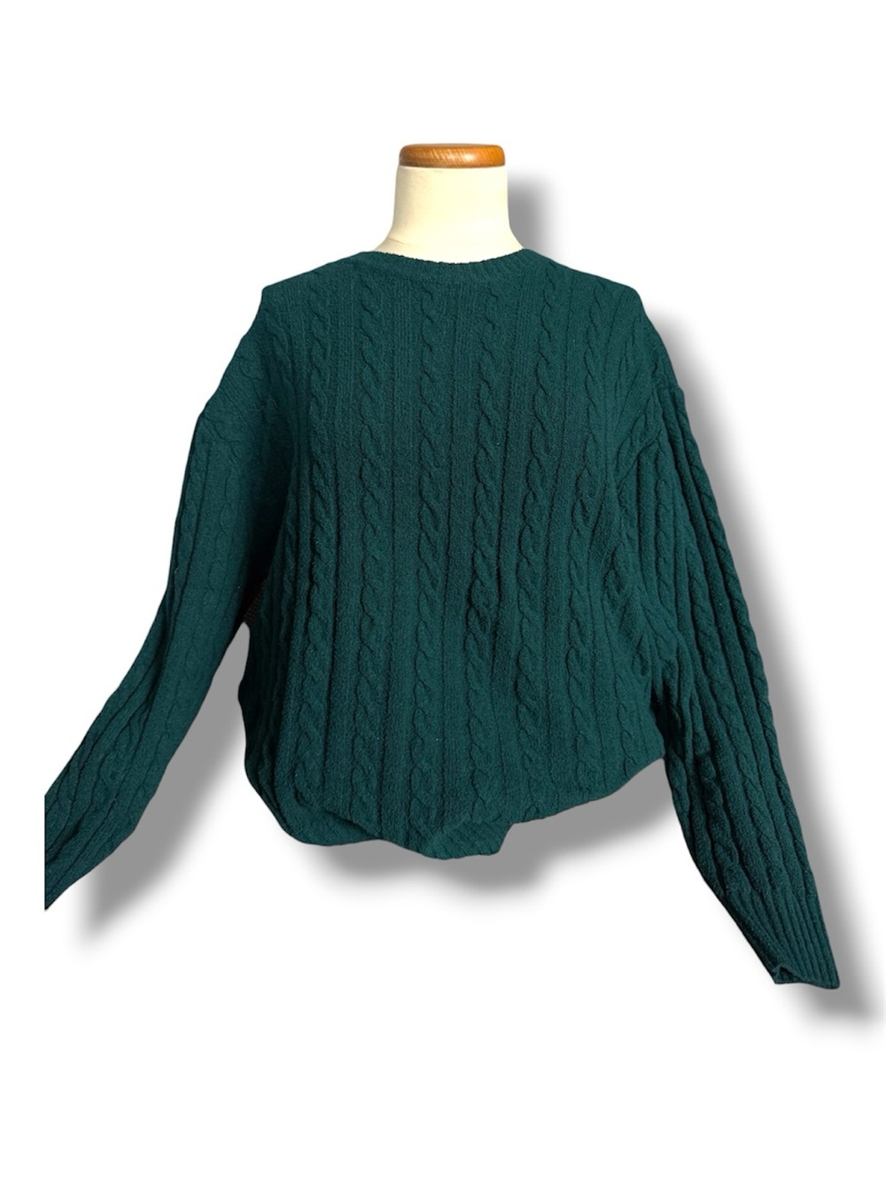 Hollister Teal Cable Knit Crewneck Lounge Oversized Sweater Small